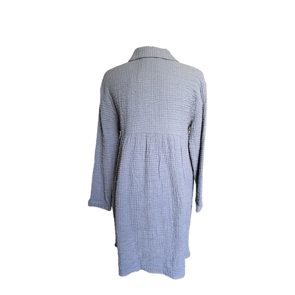 Zara Cotton Button Down Tunic Dress | Relaxed Fit Weekend Style | Blue | XS/S - Picture 5 of 13